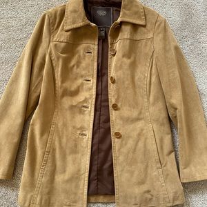Genuine Suede Leather Coat In Excellent Condition